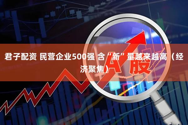 君子配资 民营企业500强 含“新”量越来越高（经济聚焦）